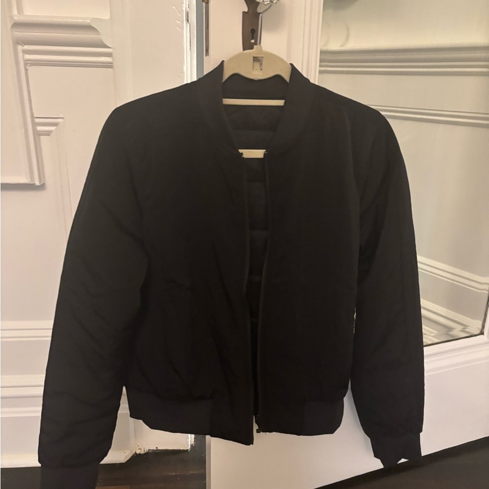 Women’s reversible Black Bomber Jacket